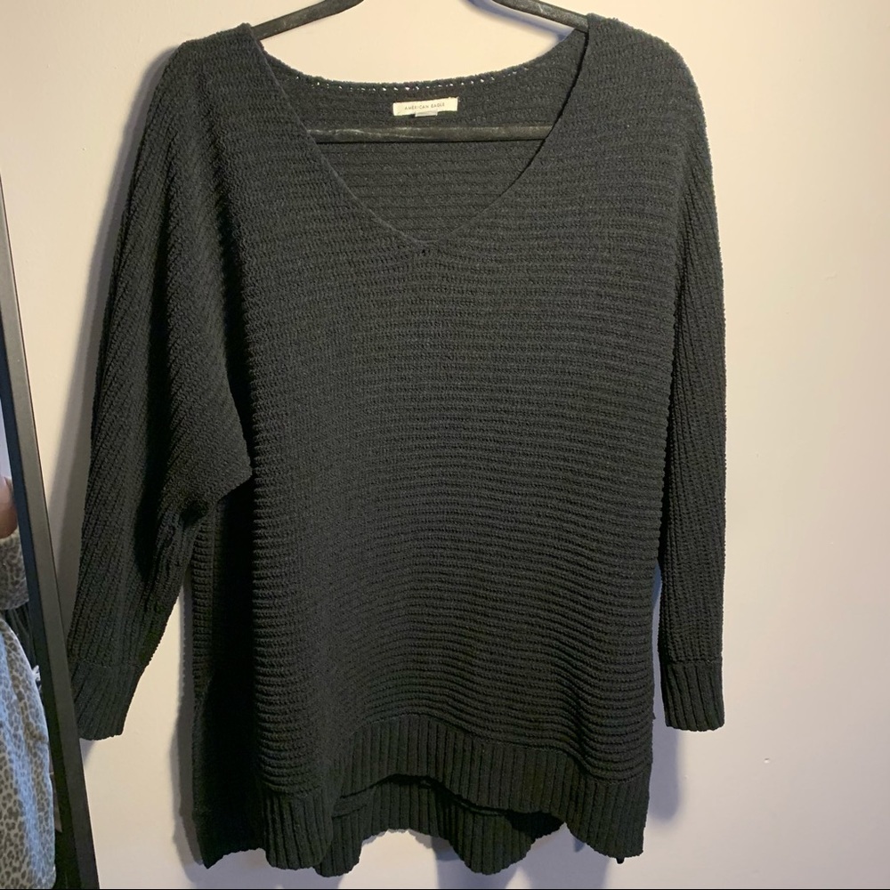 American Eagle Oversized Black Knit Sweater